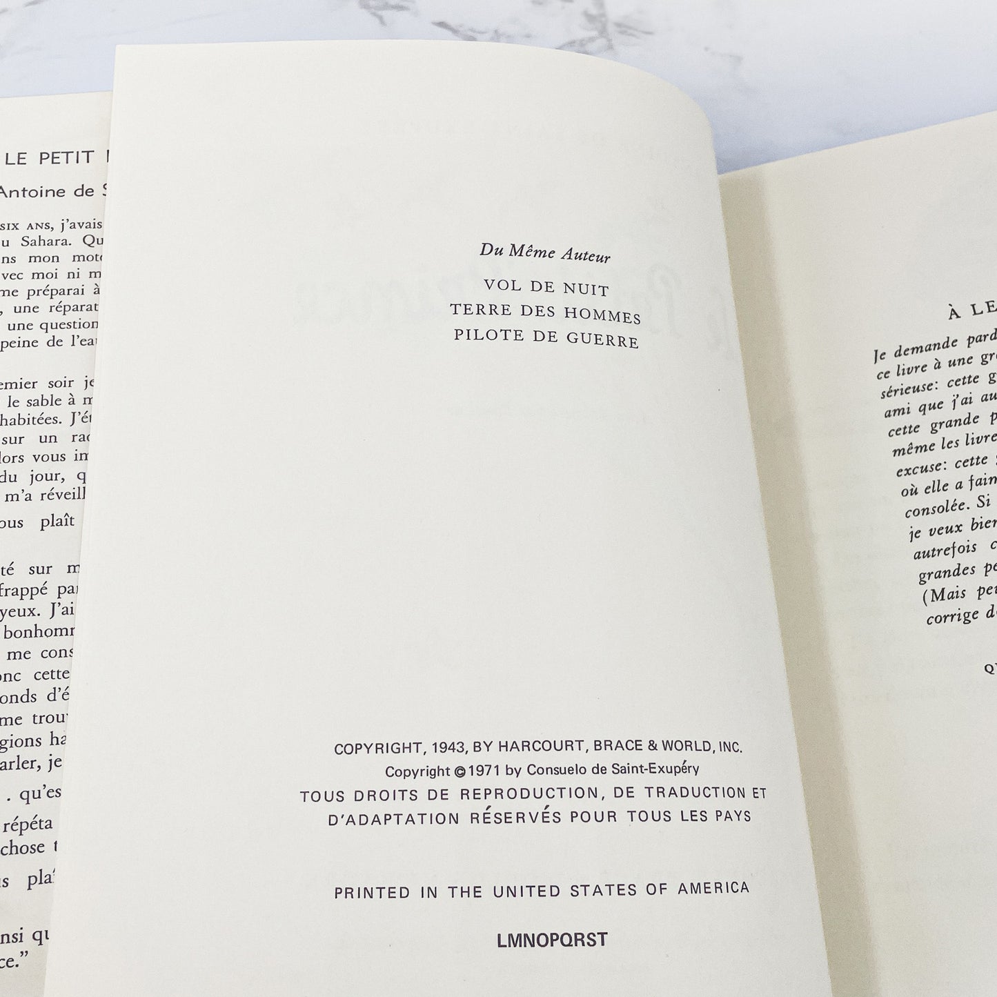 Le Petit Prince (The Little Prince) by Antoine de Saint-Exupéry [FRENCH EDITION HARDCOVER] 11th Print • 1971 • Harcourt Brace & World