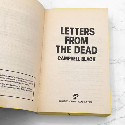 Letters from the Dead by Campbell Black [FIRST PAPERBACK PRINTING] 1986 • Pocket Horror