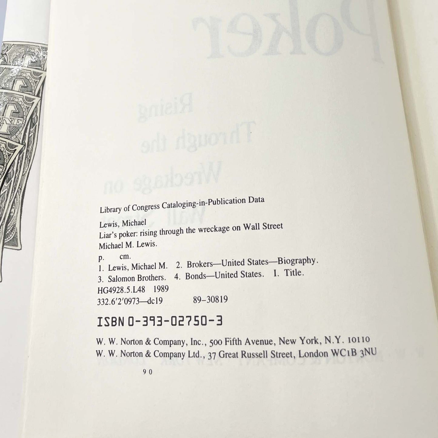 Liar's Poker by Michael Lewis [FIRST EDITION] 1989 • W.W. Norton & Company