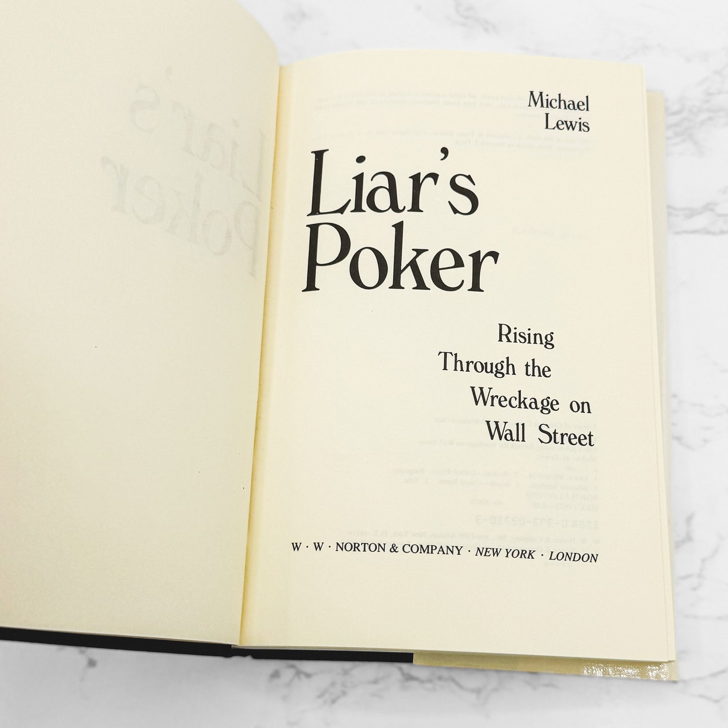 Liar's Poker by Michael Lewis [FIRST EDITION] 1989 • W.W. Norton & Company