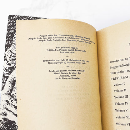 The Life and Opinions of Tristram Shandy by Laurence Sterne [U.K. PAPERBACK] 1970 • Penguin