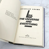 Life, The Universe and Everything by Douglas Adams [FIRST EDITION] 1982 • Harmony Books