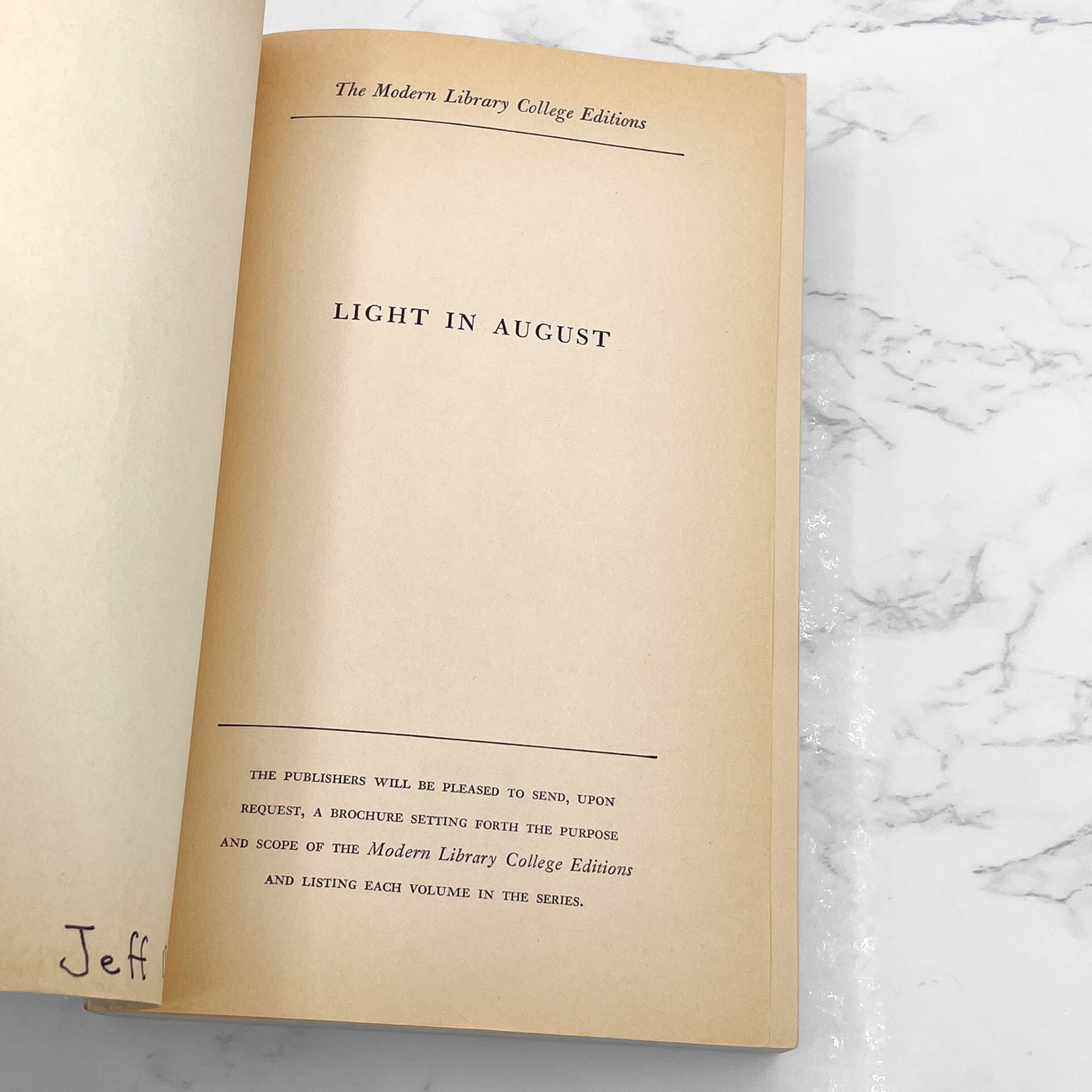 Light in August by William Faulkner [TRADE PAPERBACK] 1959 • The Modern Library