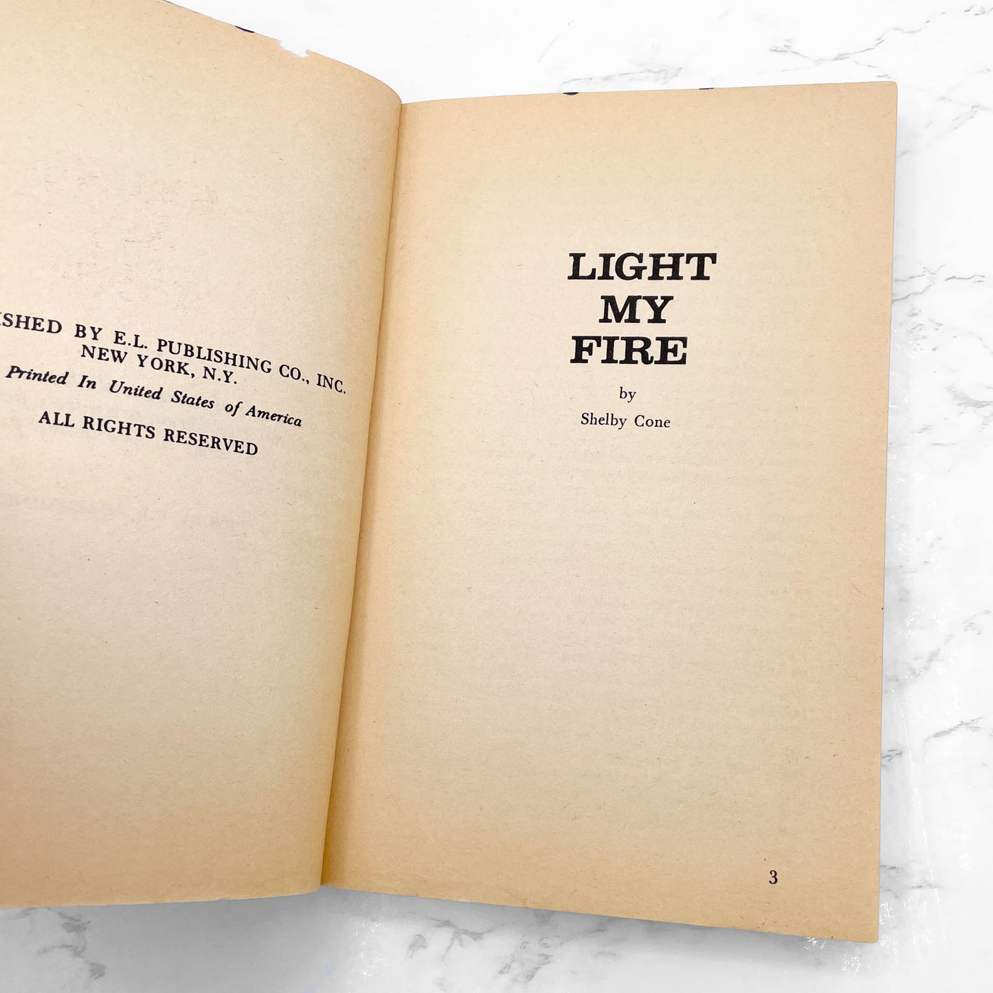 Light My Fire by Shelby Cone [1968 SLEAZE PAPERBACK] • E.L. Publishing