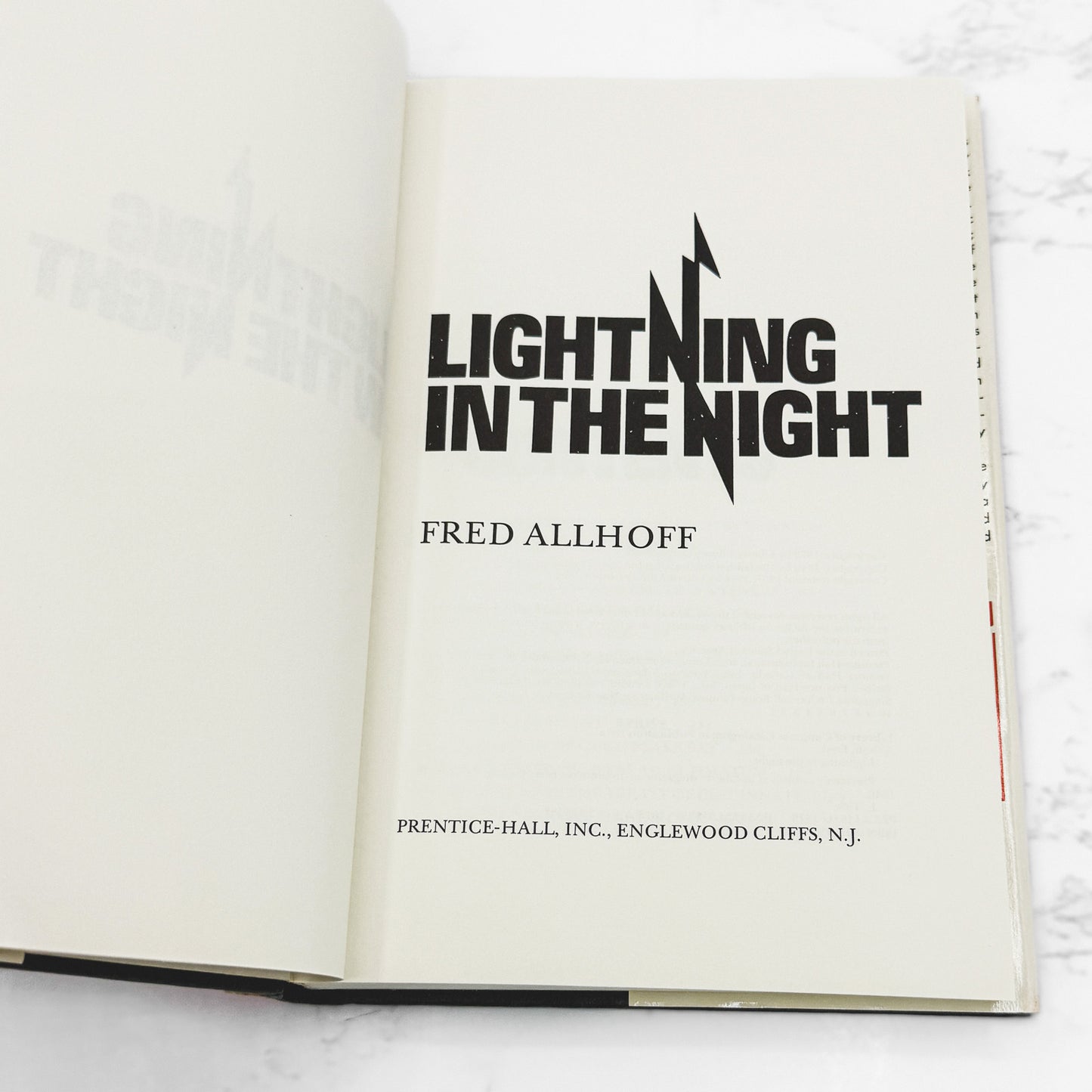 Lightning in the Night by Fred Allhoff [U.S. FIRST EDITION • FIRST PRINTING] 1979 • Prentice-Hall