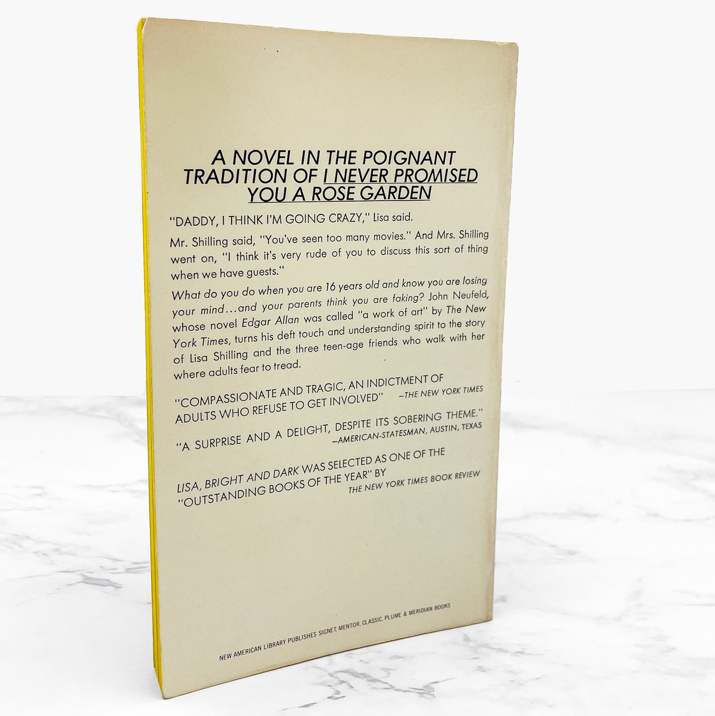 Lisa, Bright and Dark by John Neufeld [1970 PAPERBACK] • Signet