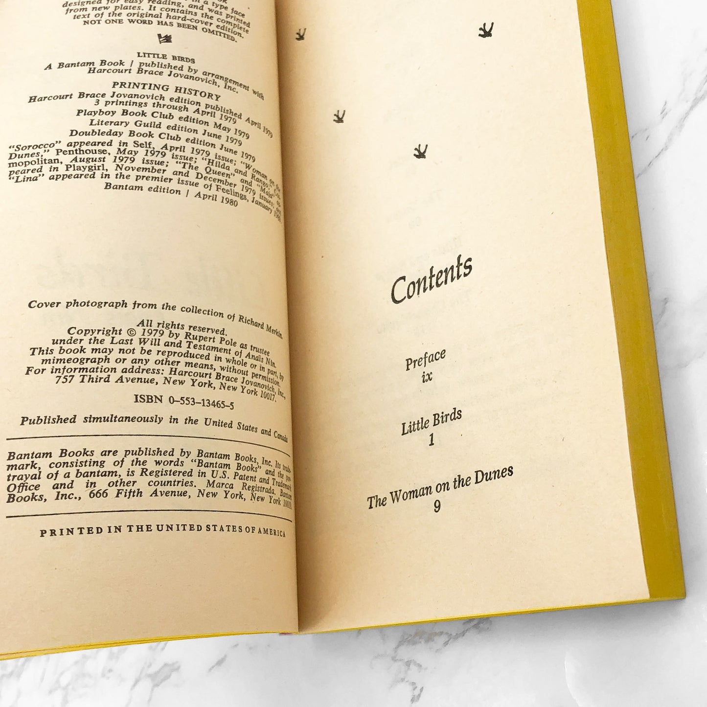 Little Birds: Erotica by Anaïs Nin [FIRST PAPERBACK PRINTING] 1980 • Bantam