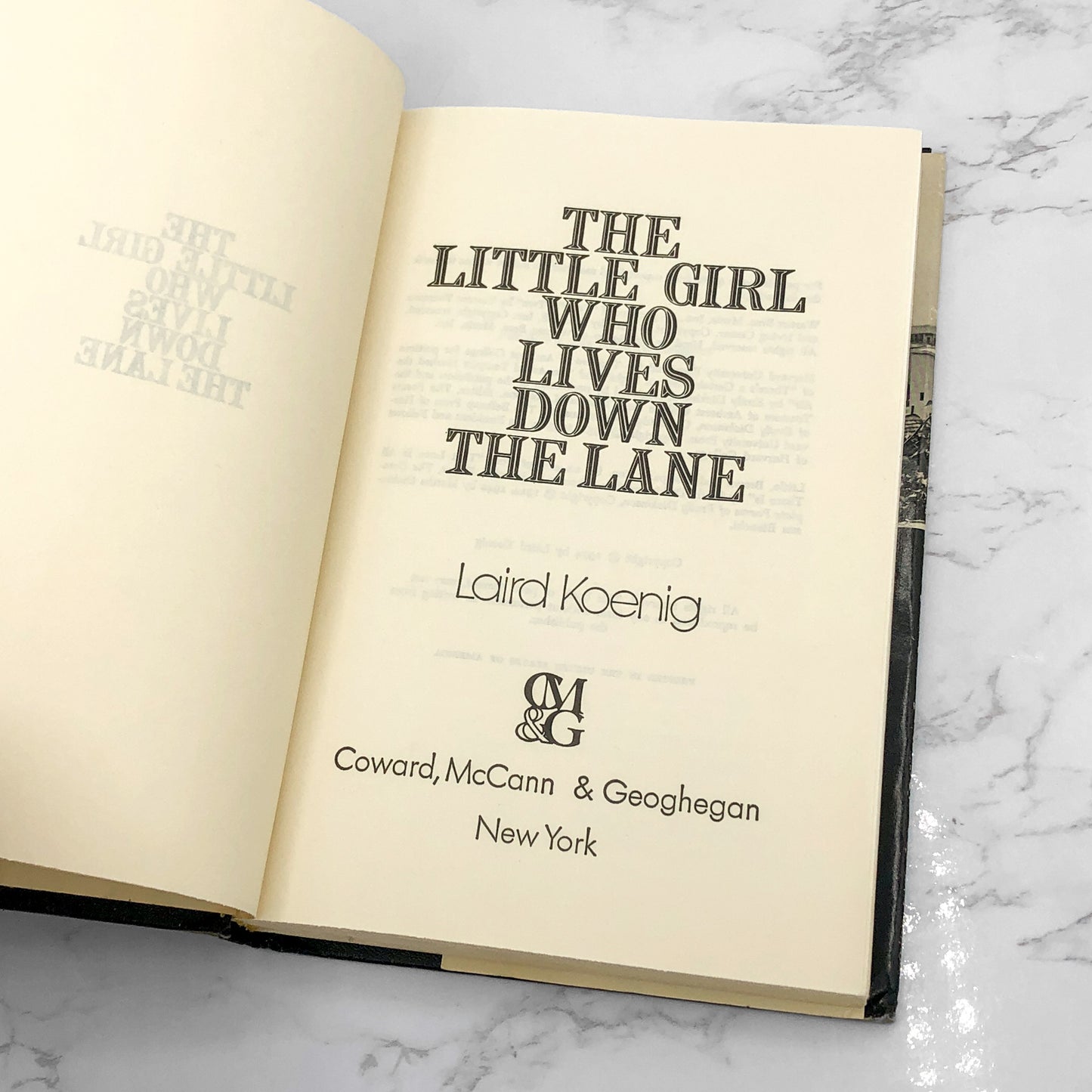 The Little Girl Who Lives Down the Lane by Laird Koenig [FIRST BOOK CLUB EDITION] 1974 • Coward McCann