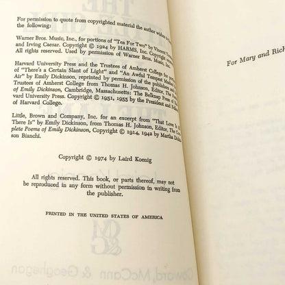 The Little Girl Who Lives Down the Lane by Laird Koenig [FIRST BOOK CLUB EDITION] 1974 • Coward McCann
