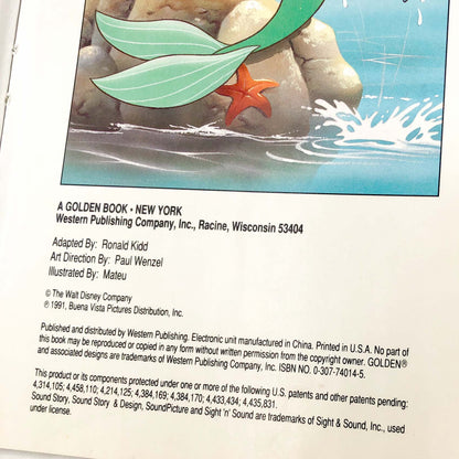 Disney's The Little Mermaid [ELECTRONIC STORYBOOK] • Golden Sound Story • 100% Functional!