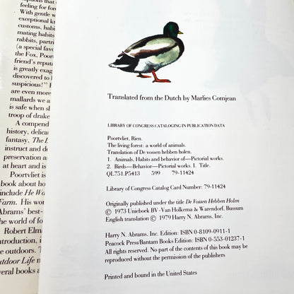 The Living Forest: A World of Animals by Rien Poortvliet [U.S. FIRST EDITION] 1979 • Harry N. Abrams