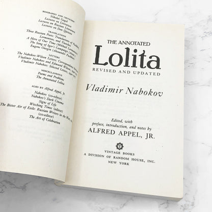 The Annotated Lolita by Vladimir Nabokov [TRADE PAPERBACK] 1991 • Vintage Books