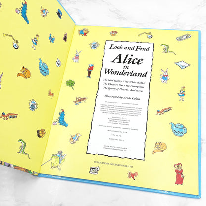 Look and Find Alice in Wonderland illustrated by Ernie Colón [FIRST EDITION] 1993 • Publications Intl.