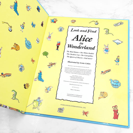 Look and Find Alice in Wonderland illustrated by Ernie Colón [FIRST EDITION] 1993 • Publications Intl.
