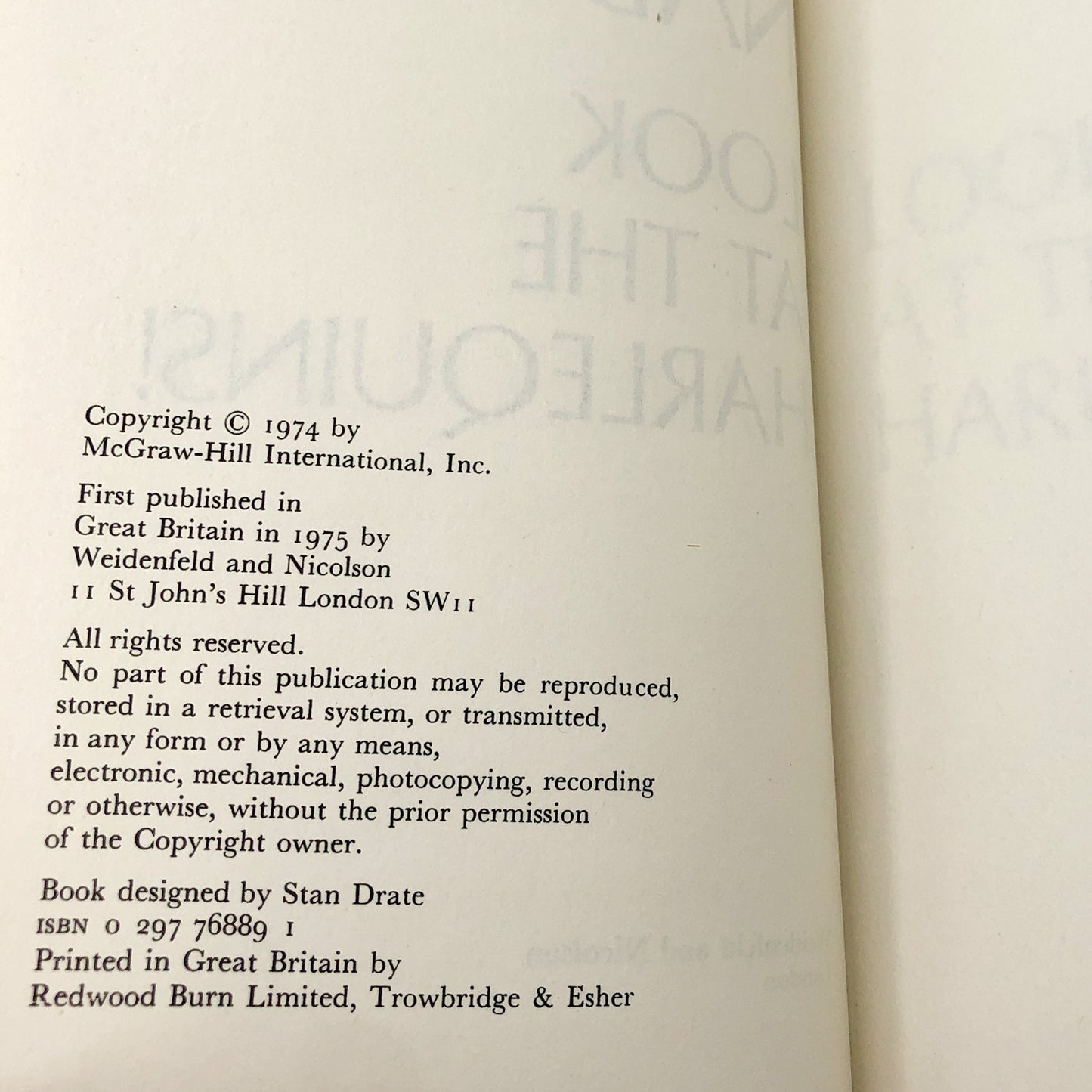 Look at the Harlequins! by Vladimir Nabokov [U.K. FIRST EDITION] 1975 • Weidenfield & Nicolson
