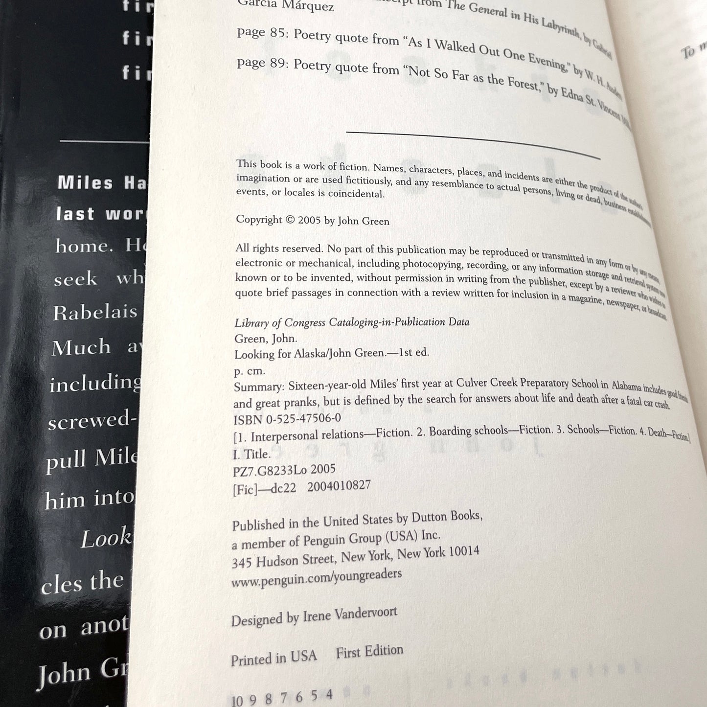 Looking For Alaska by John Green [FIRST EDITION] 2005 • Dutton