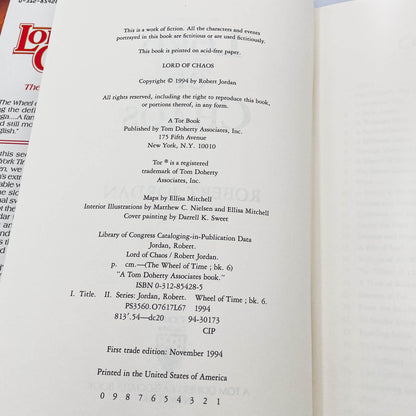 Lord of Chaos by Robert Jordan [FIRST EDITION • FIRST PRINTING] 1994 • The Wheel of Time #6