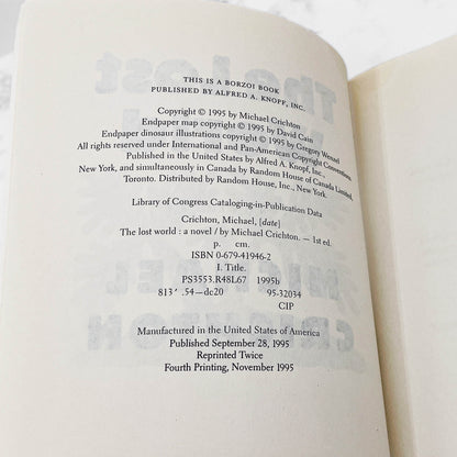 The Lost World by Michael Crichton [FIRST EDITION PAPERBACK] 1995 • Knopf