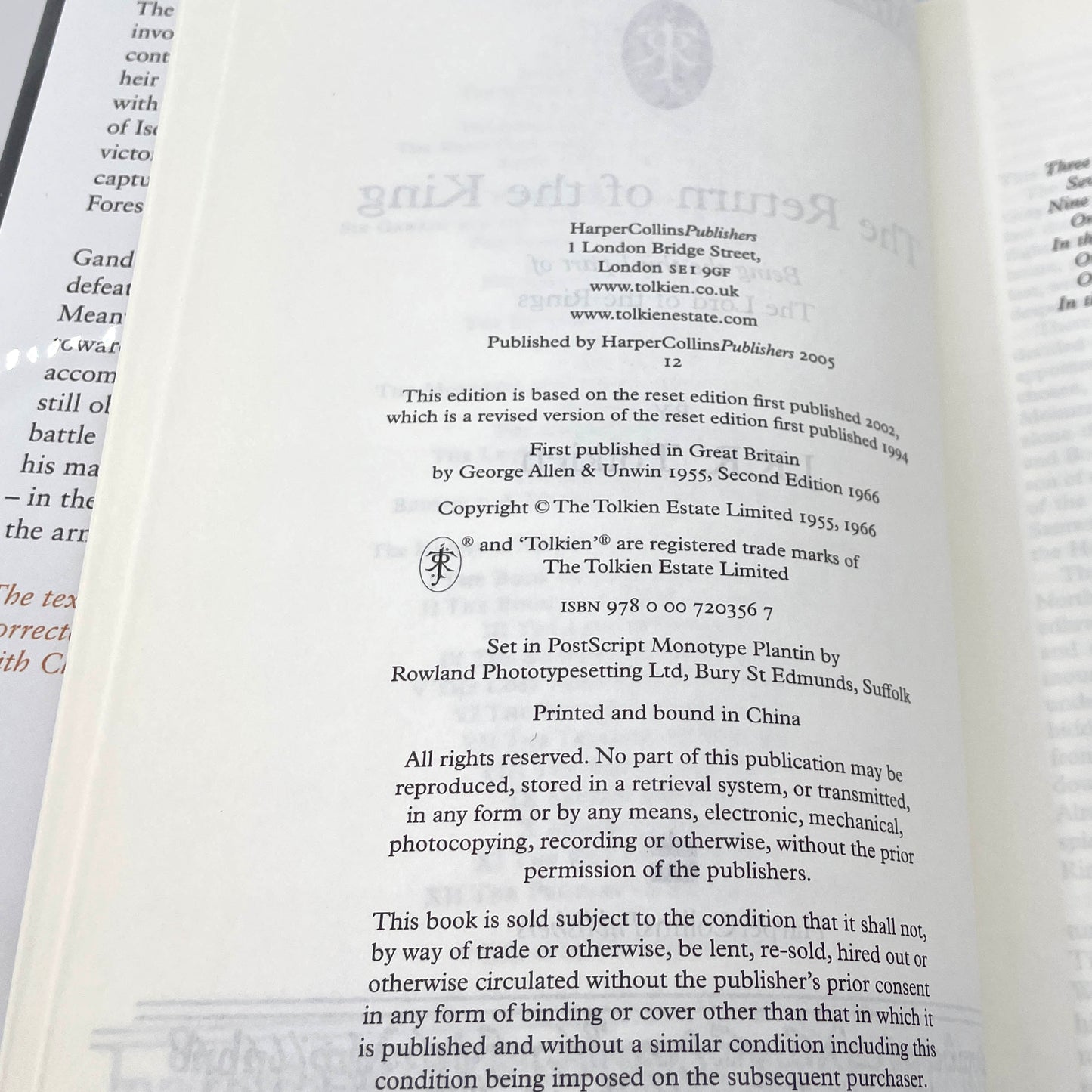 The Return of the King by J.R.R. Tolkien [U.K DELUXE HARDCOVER] 2005 • Definitive Text • Harper Collins