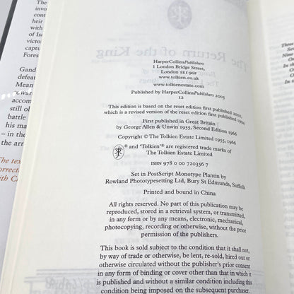 The Return of the King by J.R.R. Tolkien [U.K DELUXE HARDCOVER] 2005 • Definitive Text • Harper Collins