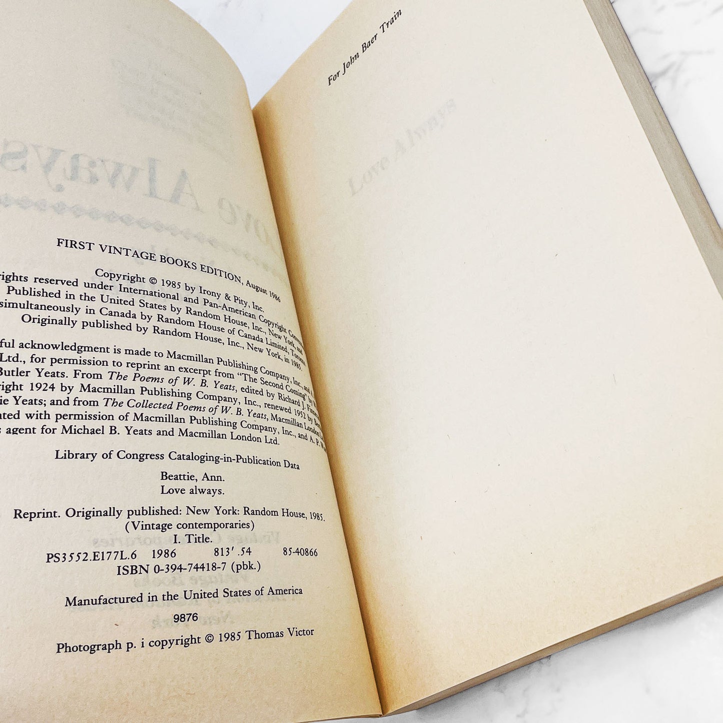 Love Always by Ann Beattie [FIRST PAPERBACK EDITION] 1986 • Vintage Contemporaries