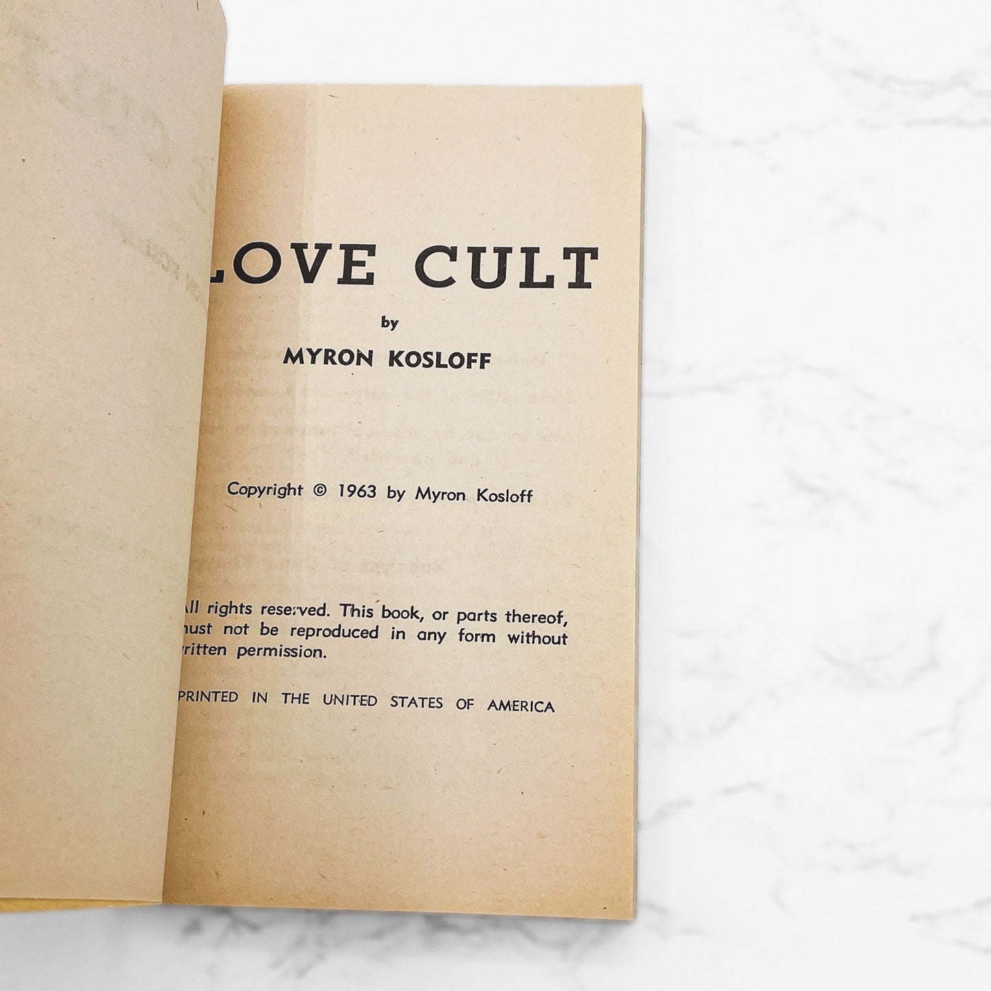 The Love Cult by Myron Kosloff [1963 SLEAZE PAPERBACK] • Nitey Nite