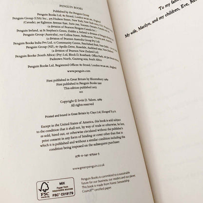 Love's Executioner and Other Tales of Psychotherapy by Irvin D. Yalom [U.K. TRADE PAPERBACK] 2013 • Penguin Books