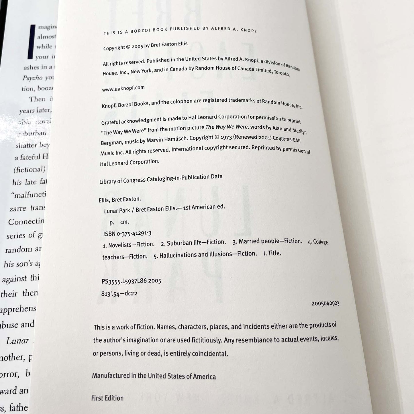 Lunar Park by Bret Easton Ellis [FIRST EDITION • FIRST PRINTING] 2005 • Knopf