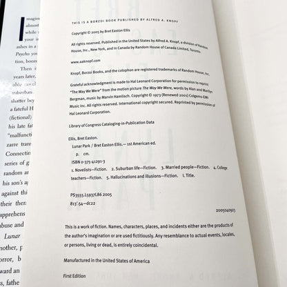 Lunar Park by Bret Easton Ellis [FIRST EDITION • FIRST PRINTING] 2005 • Knopf