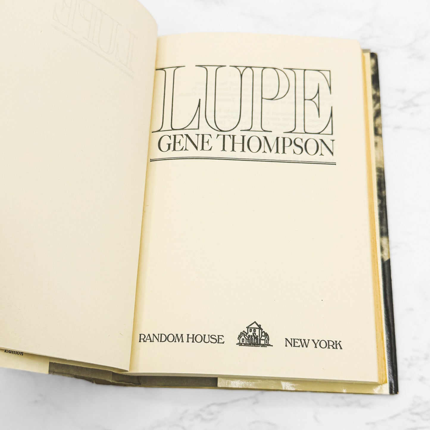Lupe by Gene Thompson [FIRST BOOK CLUB EDITION] 1977 • Random House