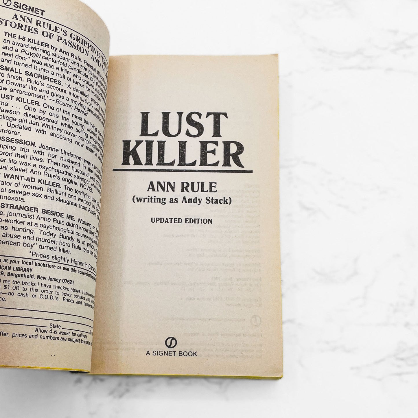 Lust Killer by Ann Rule [UPDATED PAPERBACK] 1988 • Signet True Crime