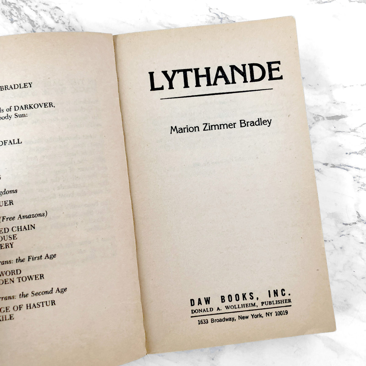 Lythande by Marion Zimmer Bradley [FIRST EDITION PAPERBACK] 1986 • DAW