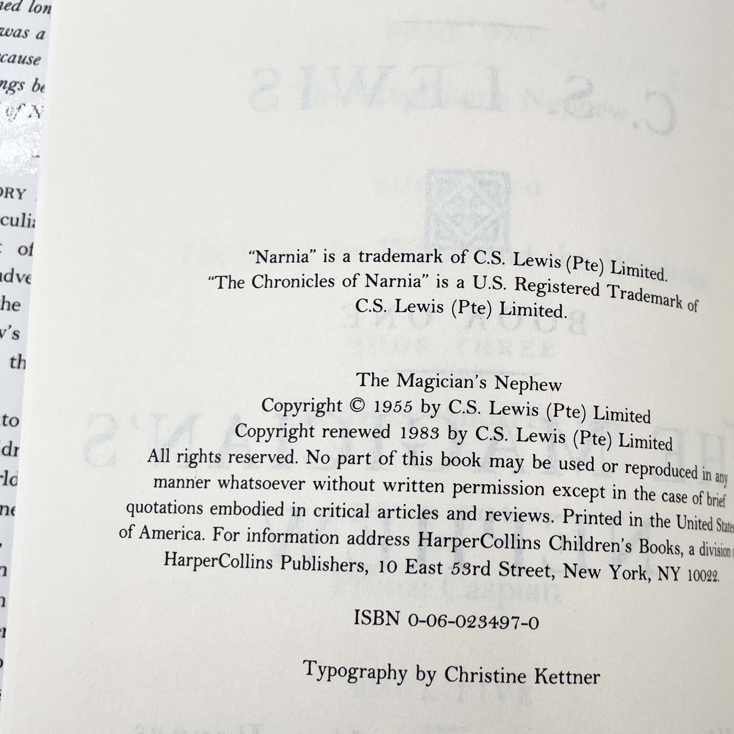 The Magician's Nephew by C.S. Lewis [1994 HARDCOVER] Book Club Edition • Narnia #1