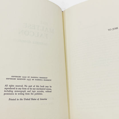 The Maltese Falcon by Dashiell Hammett [1957 HARDCOVER] • Book Club Edition • Knopf