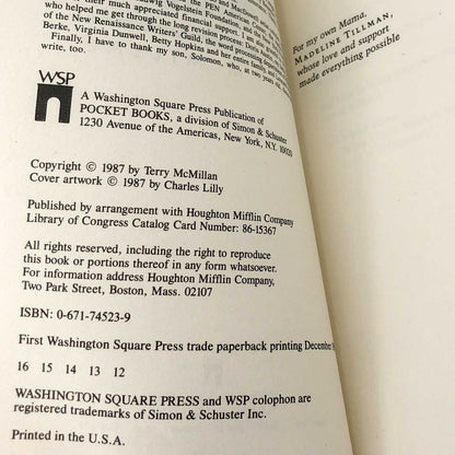Mama by Terry McMillan [TRADE PAPERBACK] 1992 • Washington Square Press
