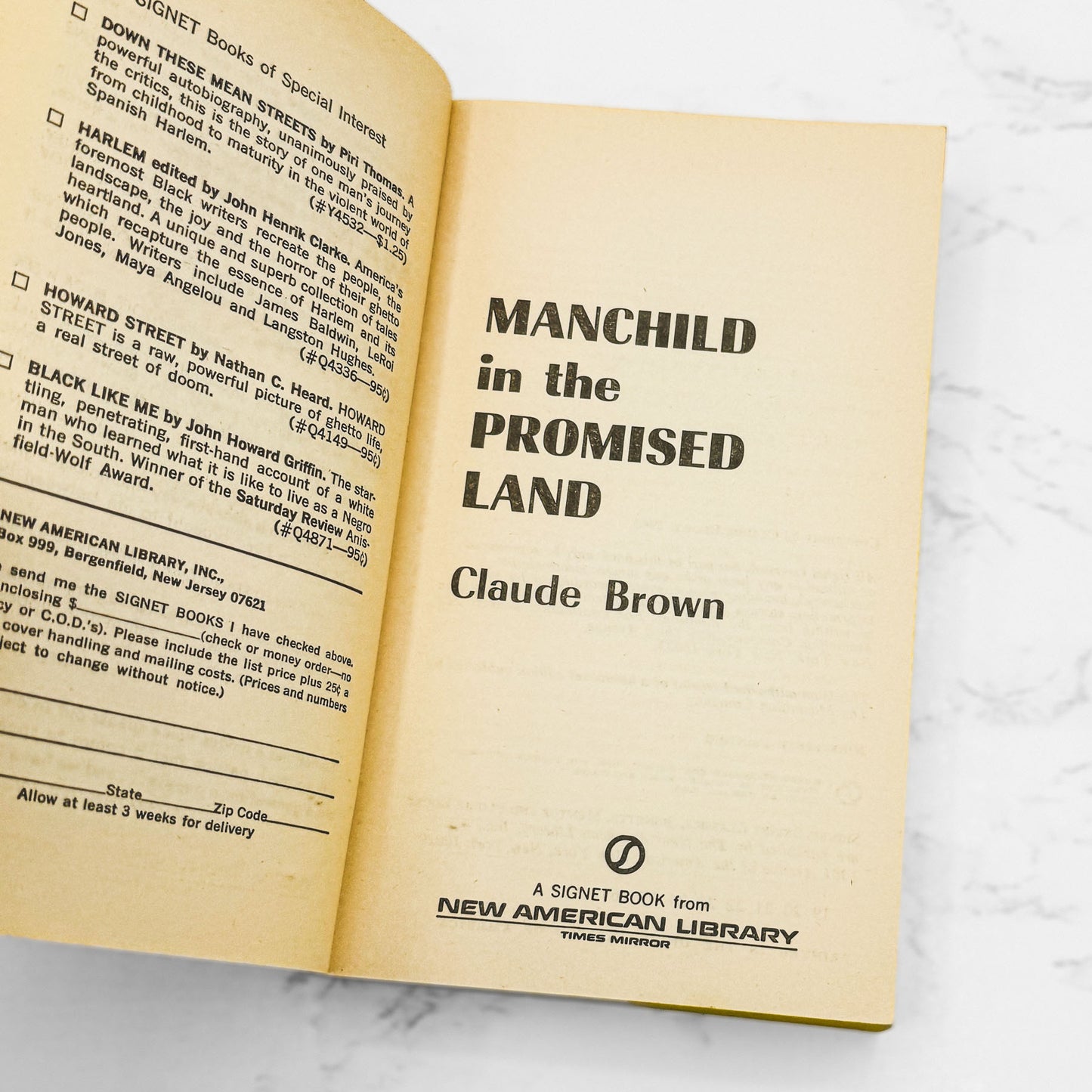 Manchild in the Promised Land by Claude Brown [1965 PAPERBACK] • Signet