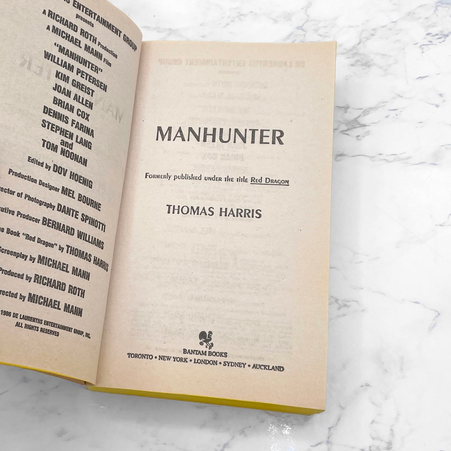 Manhunter (aka Red Dragon) by Thomas Harris [MOVIE TIE-IN PAPERBACK] 1986 • Bantam