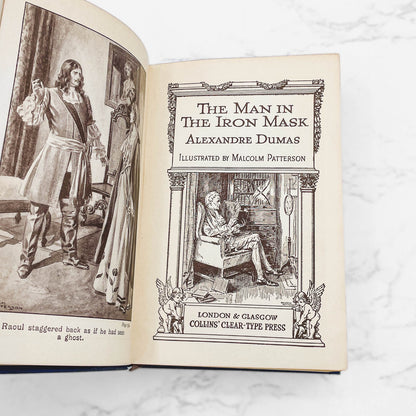 The Man in the Iron Mask by Alexandre Dumas [U.K. MINIATURE HARDCOVER] 1920 • Collins' Clear-Type Press
