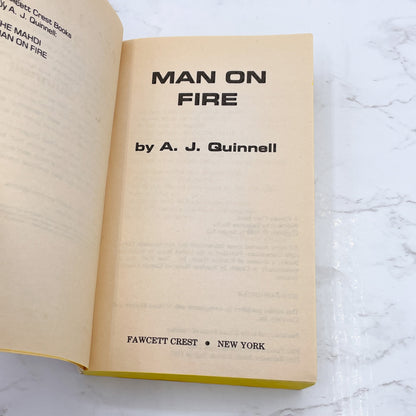 Man on Fire by A.J. Quinnell [1987 PAPERBBACK] • Fawcett Crest • Rare Movie Tie-in!