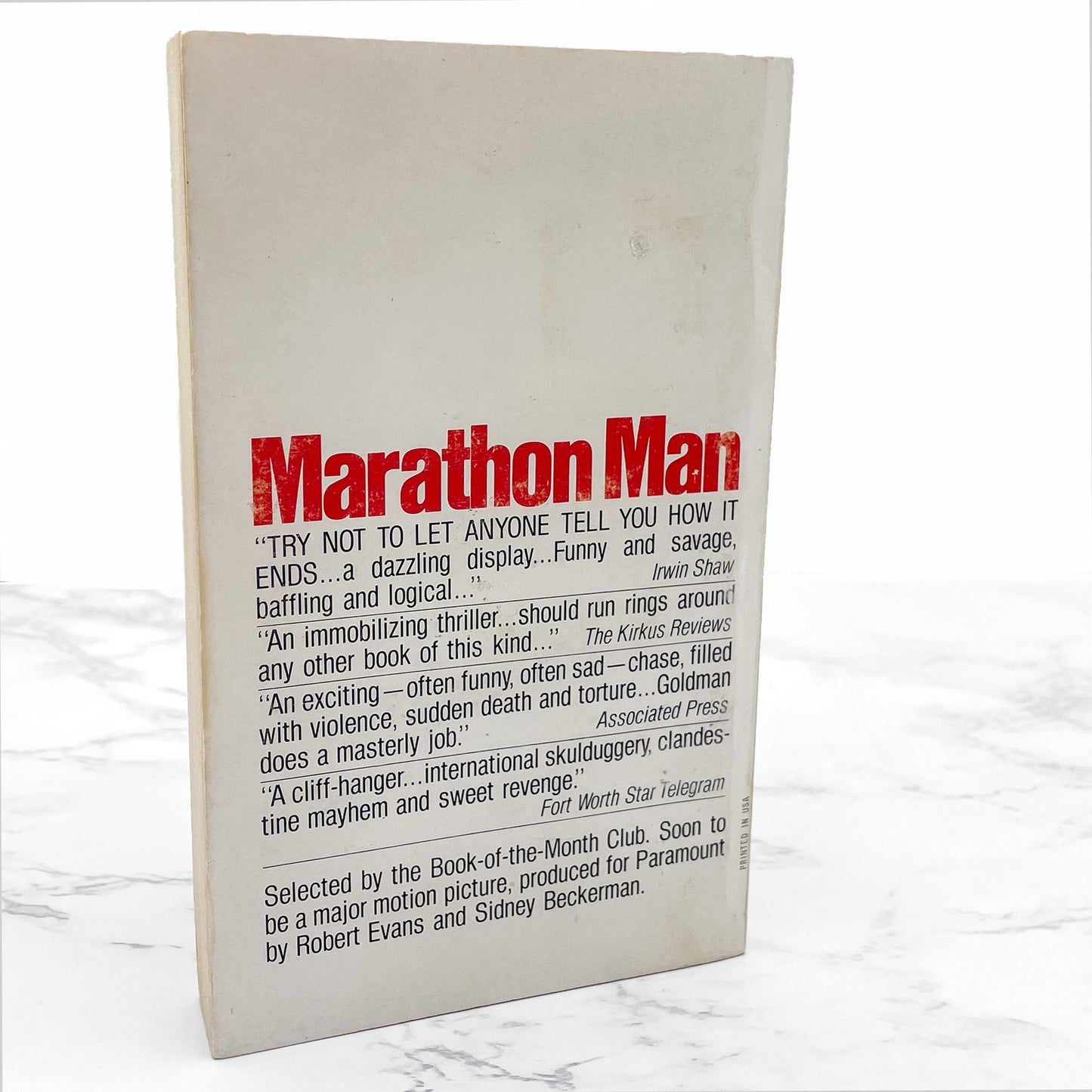 Marathon Man by William Goldman [FIRST PAPERBACK EDITION] 1975 • Dell