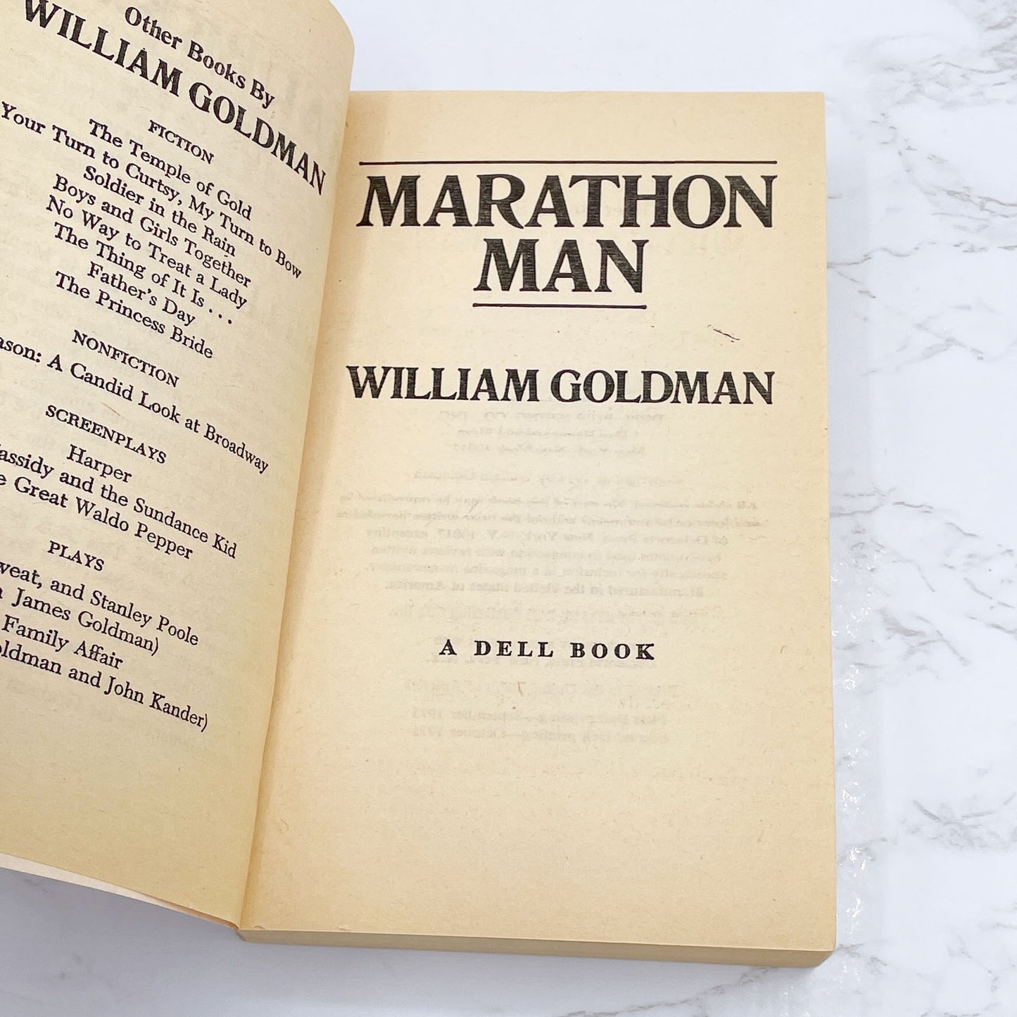 Marathon Man by William Goldman [FIRST PAPERBACK EDITION] 1975 • Dell