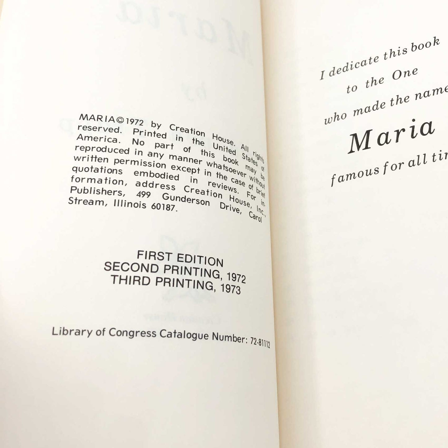 Maria by Maria von Trapp [FIRST EDITION] 1973 • Creation House