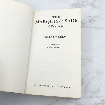 The Marquis de Sade: A Definitive Biography by Gilbert Lely [FIRST PAPERBACK PRINTING] 1970 • Grove Press