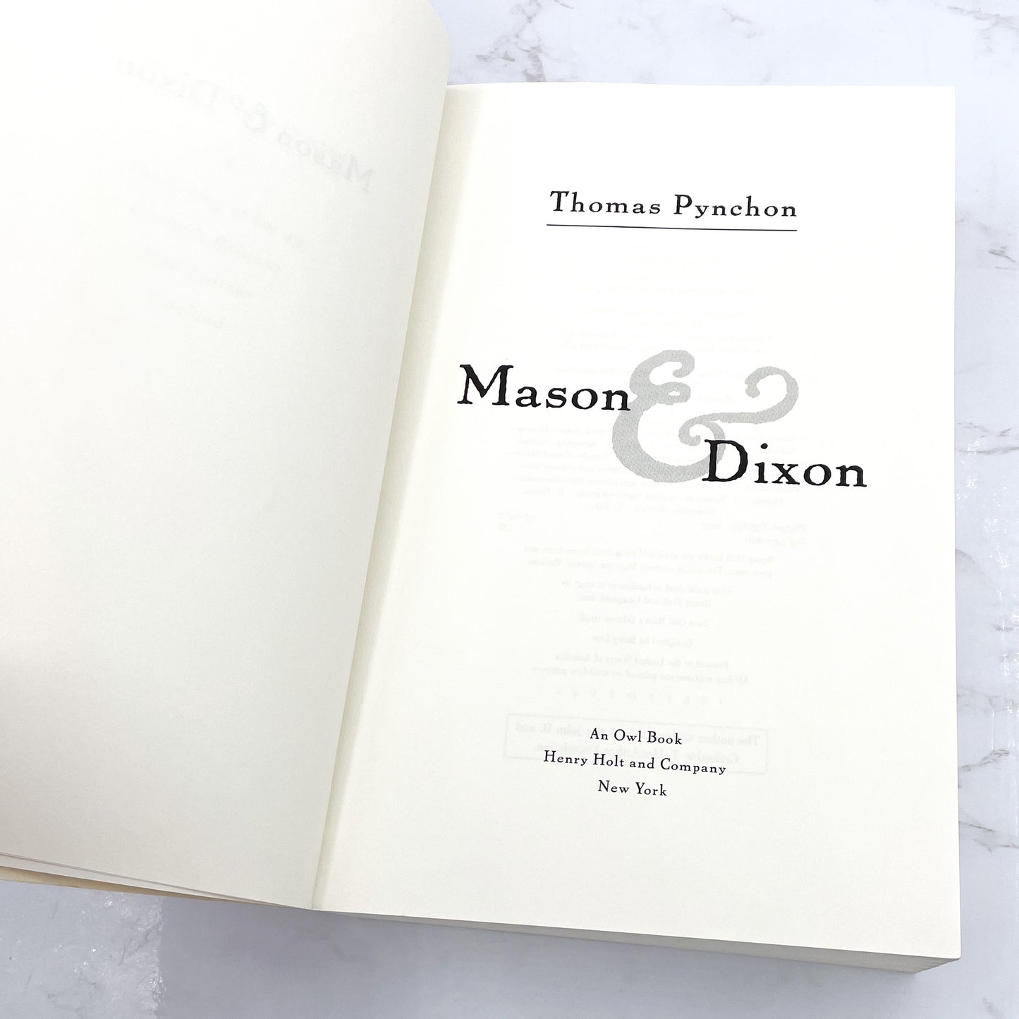 Mason & Dixon by Thomas Pynchon [FIRST PAPERBACK PRINTING] 1998 • Owl Books • Mint