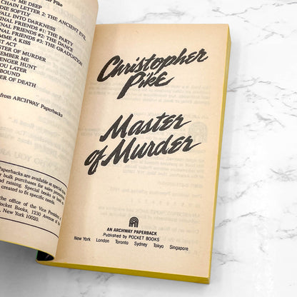 Master of Murder by Christopher Pike [FIRST PAPERBACK PRINTING] 1992 • Archway