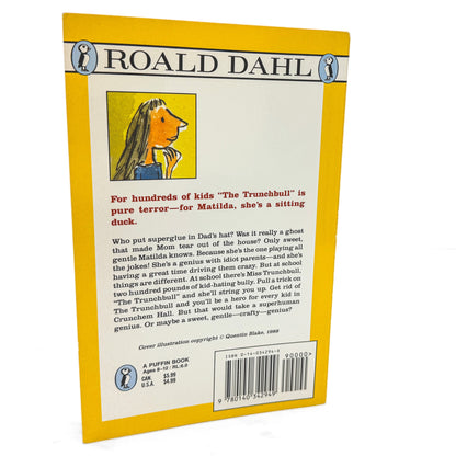 Matilda by Roald Dahl [FIRST U.S. PAPERBACK EDITION] 1990 • Puffin