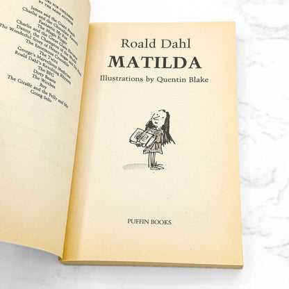 Matilda by Roald Dahl [FIRST U.S. PAPERBACK EDITION] 1990 • Puffin