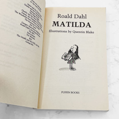 Matilda by Roald Dahl [FIRST U.S. PAPERBACK EDITION] 1990 • Puffin
