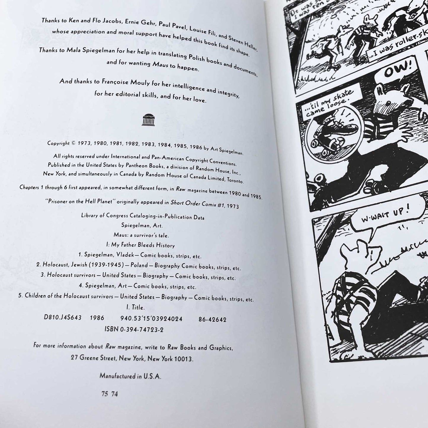 Maus I: A Survivor's Tale: My Father Bleeds History by Art Spiegelman [TRADE PAPERBACK RE-ISSUE] 1992 • Pantheon