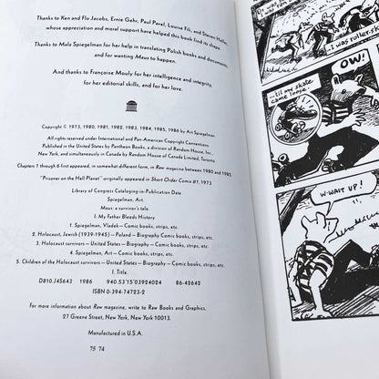 Maus I: A Survivor's Tale: My Father Bleeds History by Art Spiegelman [TRADE PAPERBACK RE-ISSUE] 1992 • Pantheon